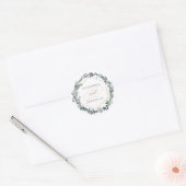Greenery Geo | Rose Gold Wedding Runder Aufkleber (Umschlag)