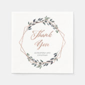 Greenery Geo | Rose Gold Wedding Serviette (Vorderseite)