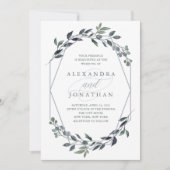 Greenery Geo | Silberhochzeit Einladung (Vorderseite)