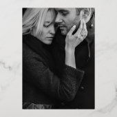 Greenery Geo White | Rose Gold Save the Date Folieneinladung (Rückseite)