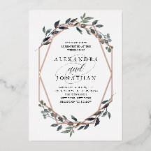 Greenery Geo White | Rose Gold Wedding