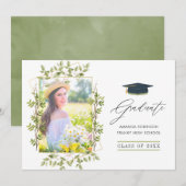 Greenery Geometric Abschluss Ankündigung (Vorne/Hinten)