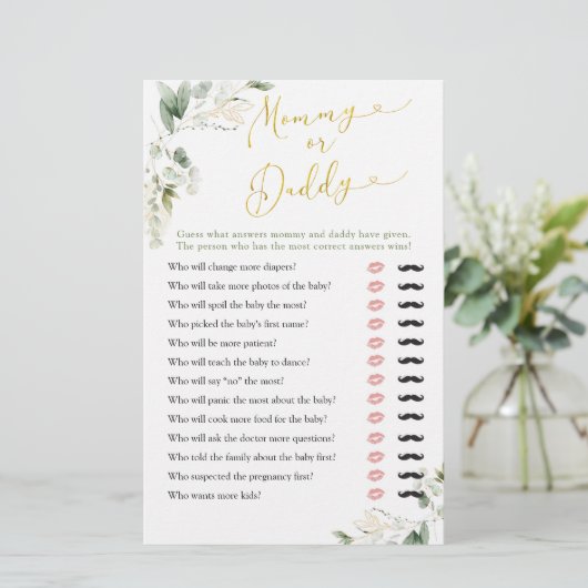 Greenery Geometric Baby in Bloom Mommy oder Daddy (Stehend Vorderseite)