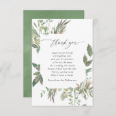 Greenery Geometric Baby Shower Dankeskarte (Vorne/Hinten)