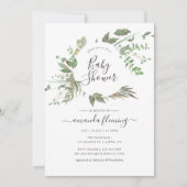Greenery Geometric Baby Shower Einladung (Vorderseite)