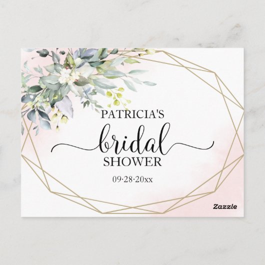 Greenery Geometric Brautparty Advice Cards Postkarte (Rückseite)