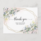 Greenery Geometric Brautparty Danke Postcar Postkarte (Vorderseite)