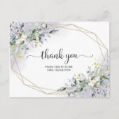 Greenery Geometric Brautparty Danke Postcar Postkarte (Vorderseite)