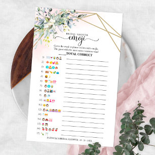 Greenery Geometric Brautparty Emoji Pictionary Flyer