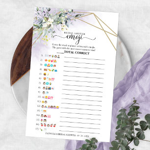 Greenery Geometric Brautparty Emoji Pictionary Flyer