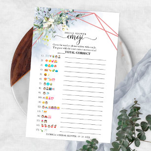 Greenery Geometric Brautparty Emoji Pictionary Flyer