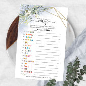 Greenery Geometric Brautparty Emoji Pictionary Flyer