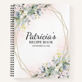 Greenery Geometric Brautparty Rezept Buch (Vorderseite)