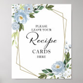 Greenery Geometric Brautparty Rezept Cards Zeichen Poster (Vorne)