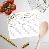 Greenery Geometric Brautparty Rezeptkarten