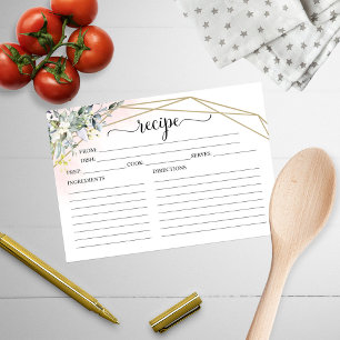 Greenery Geometric Brautparty Rezeptkarten