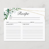 Greenery Geometric Brautparty Rezeptkarten (Vorderseite)