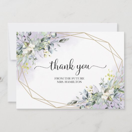 Greenery Geometric Brautparty Vielen Dank (Vorderseite)