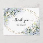 Greenery Geometric Brautparty Vielen Dank Postkarte (Vorderseite)