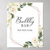 Greenery Geometric Bubbly Bar Pop Fizz Clink Sign Poster (Vorne)
