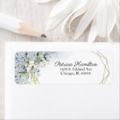 Greenery Geometric Dusty Blue Rücksendeadresse (Insitu)