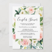 Greenery Geometric Elegant Blumenpaare Dusche Einladung (Vorderseite)