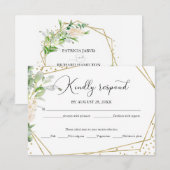 Greenery Geometric Elegant Wedding RSVP Card Karte (Vorne/Hinten)