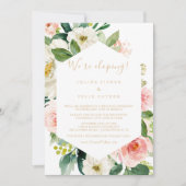 Greenery Geometric Elegante Elopement Empfang Einladung (Vorderseite)