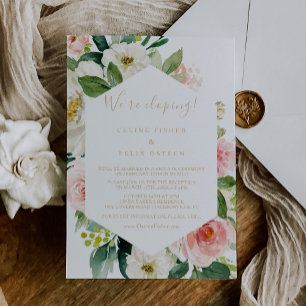 Greenery Geometric Elegante Elopement Empfang Einladung