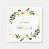 Greenery Geometric Floral Brautparty Serviette (Vorderseite)