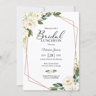 Greenery Geometric Floral Bridal Luncheon Invitati Einladung