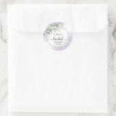 Greenery Geometric Lila Lavender Brautparty Runder Aufkleber (Tasche)