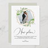 Greenery Geometric New Plan Elopement Empfang Einladung (Vorne/Hinten)