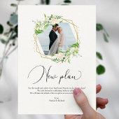 Greenery Geometric New Plan Elopement Empfang Postkarte