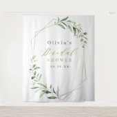 Greenery Geometric Rustic Brautparty Foto Wandteppich (Vorderseite)