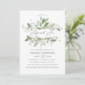 Greenery Geometric Sip and See Einladung (Stehend Vorderseite)