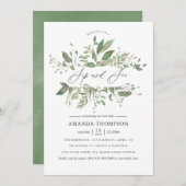 Greenery Geometric Sip and See Einladung (Vorne/Hinten)