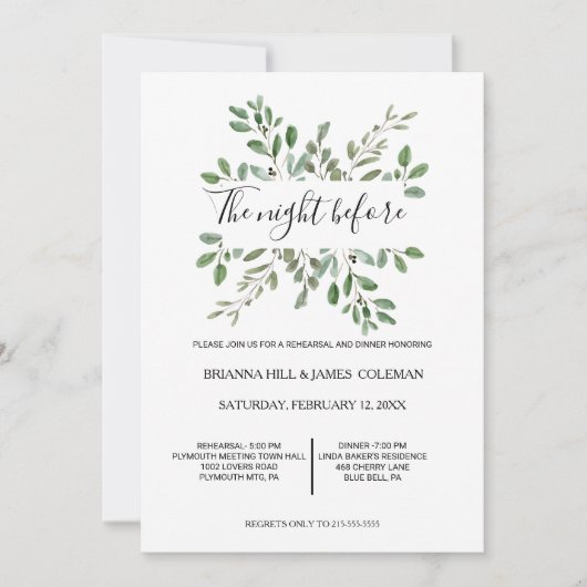 Greenery Geometric Tropical Probe Dinner Einladung (Vorderseite)