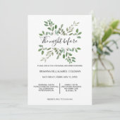Greenery Geometric Tropical Probe Dinner Einladung (Stehend Vorderseite)
