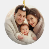 Greenery Geometric Unser erstes Verlobtes Weihnach Keramik Ornament (Hinten)