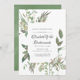Greenery Geometric Wedding Bridesmaids Luncheon Einladung