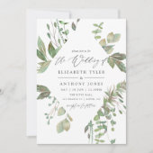 Greenery Geometric Wedding Einladung (Vorderseite)