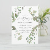 Greenery Geometric Wedding Einladung (Stehend Vorderseite)