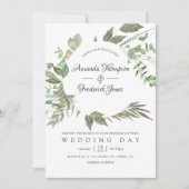 Greenery Geometric Wedding Einladung (Vorderseite)
