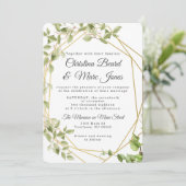 Greenery Geometric Wedding Einladungen (Stehend Vorderseite)