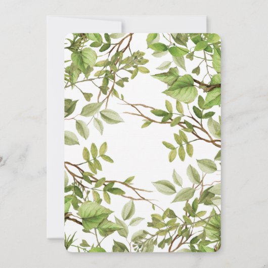 Greenery Geometric Wedding Einladungen (Rückseite)