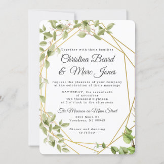 Greenery Geometric Wedding Einladungen