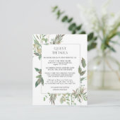 Greenery Geometric Wedding Guest Details Begleitkarte (Stehend Vorderseite)