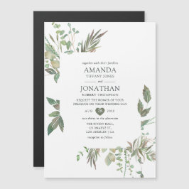 Greenery Geometric Wedding Magneteinladung