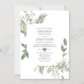 Greenery Geometric Wedding Magneteinladung (Vorderseite)